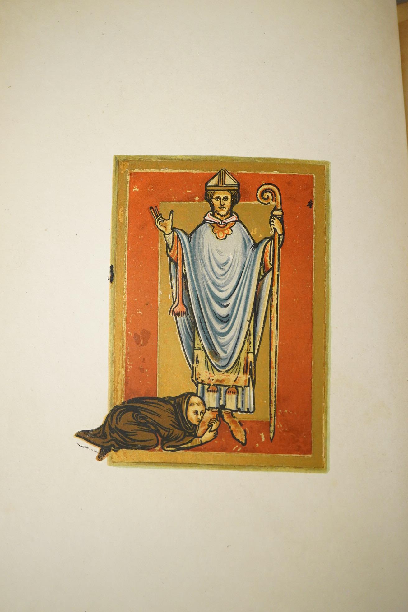 Forbes - Leith, W. (editor) - The Life of Saint Cuthbert. Written anonymously about the year A.D. 700. With forty-five full-page illuminations from the Lawson MS. End of Twelfth Century. original gilt vellum backed cloth